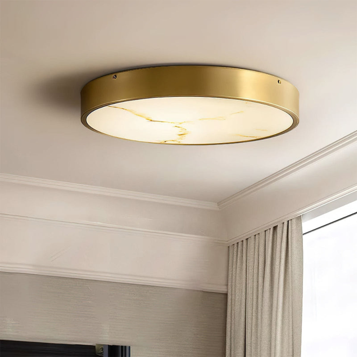 Column Alabaster Round Ceiling Lamp - view 3 | Liootrlamp