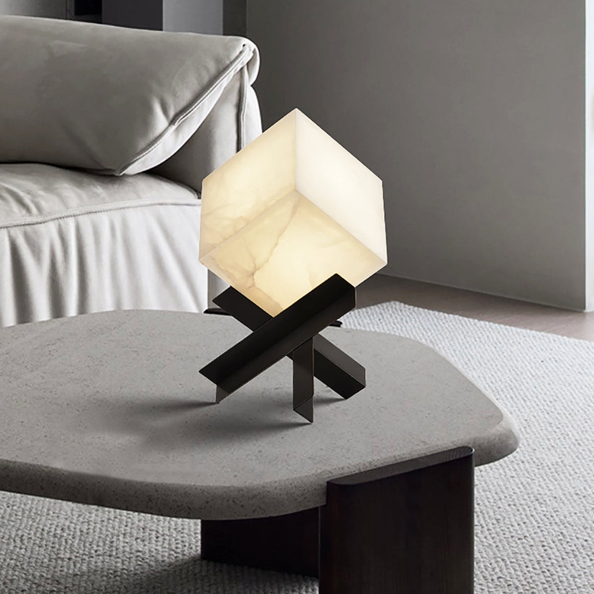 Cube Alabaster Table Lamp - view 12 | Liootrlamp