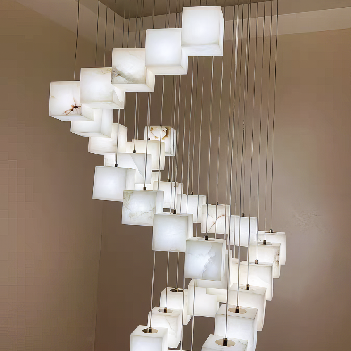 Cube Alabaster Chandelier