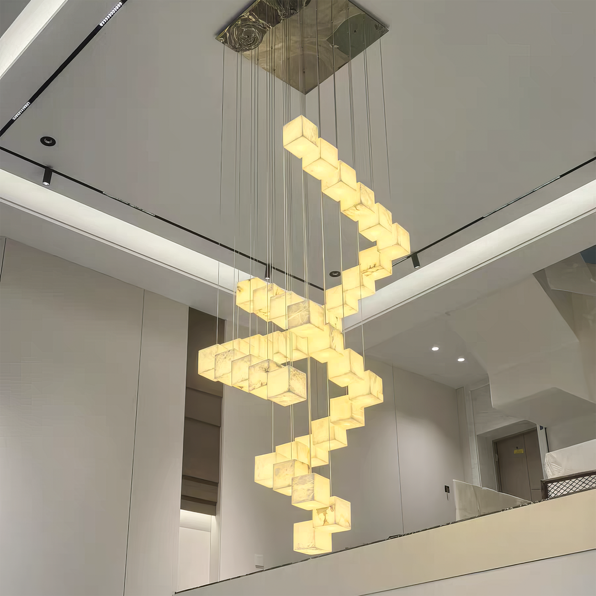 Cube Alabaster Chandelier