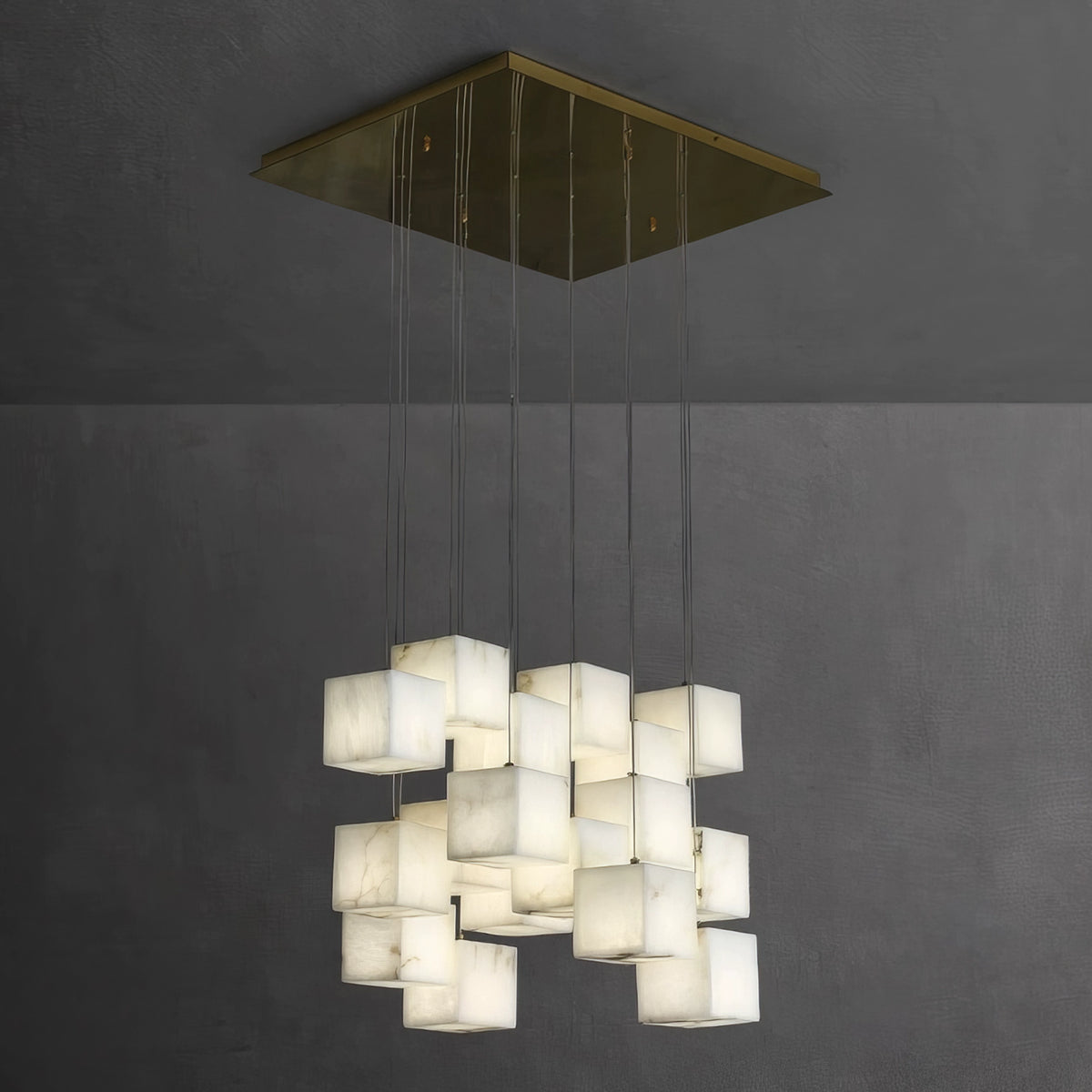 Cube Alabaster Chandelier
