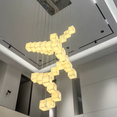 Cube Alabaster Chandelier