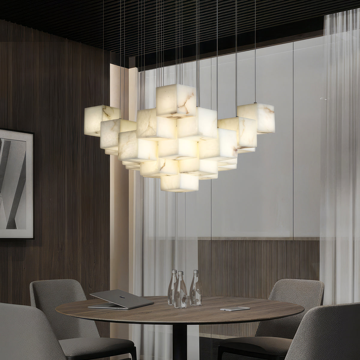 Cube Alabaster Chandelier