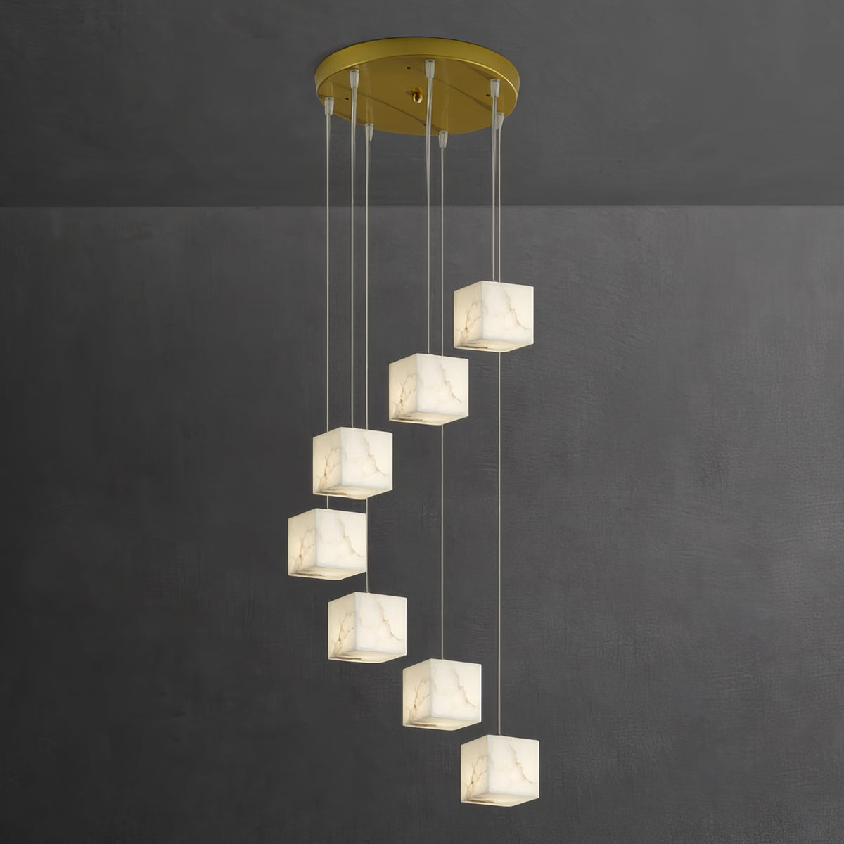 Cube Alabaster Chandelier