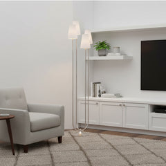 Curved Arm Linen Floor Lamp