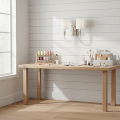 Double Curved Arm Fabric Wall Light