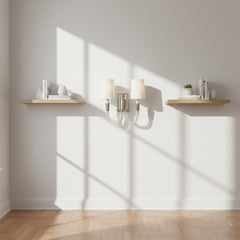 Double Curved Arm Fabric Wall Light