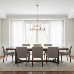 Double Tier Ribbed Glass Chandelier