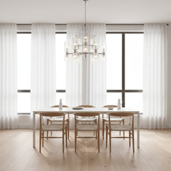 Double Tier Ribbed Glass Chandelier