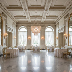 Elegant White Beaded Draped Chandelier