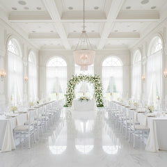 Elegant White Beaded Draped Chandelier