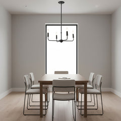 Fabric lampshade multi-head chandelier