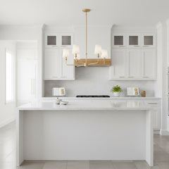 Fabric lampshade multi-head chandelier