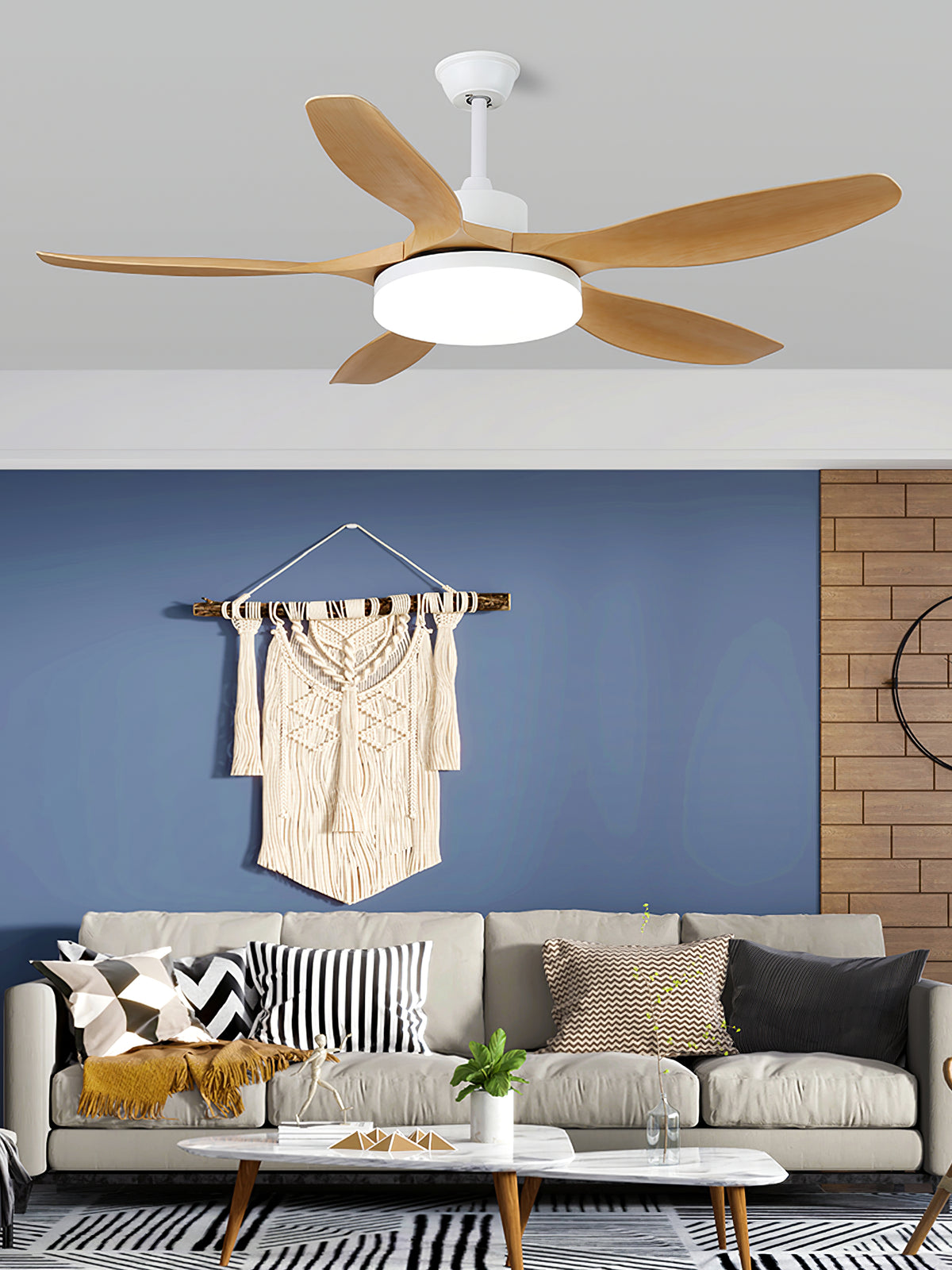 Five-Leaf Ceiling Fan Light - view 4 | Liootrlamp