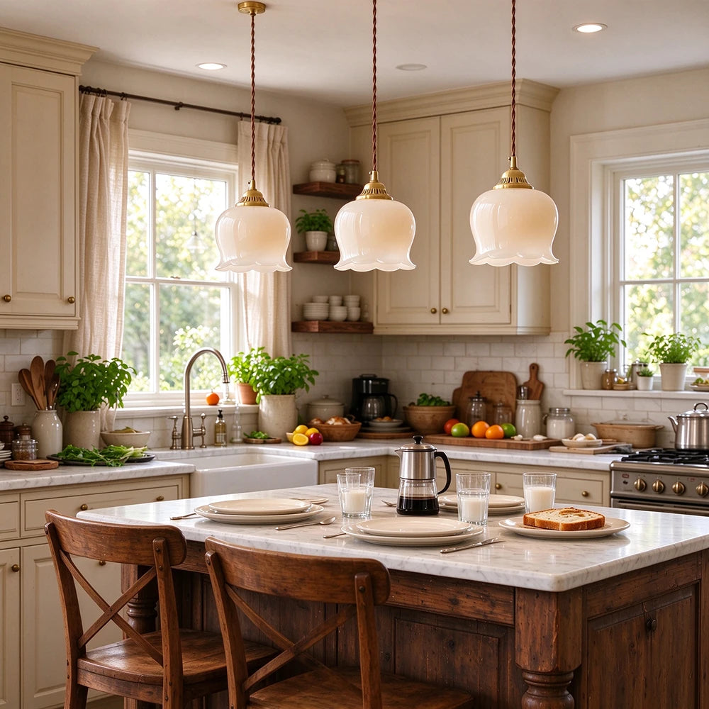 Fleur Scalloped Tulip Pendant Light