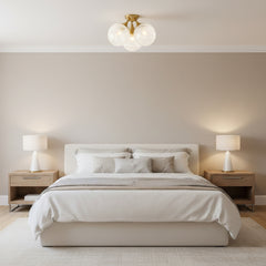 Flush Mount Glass Bubble Light (3-Bulb)