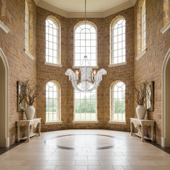 French Country Scroll Arm Candle Chandelier