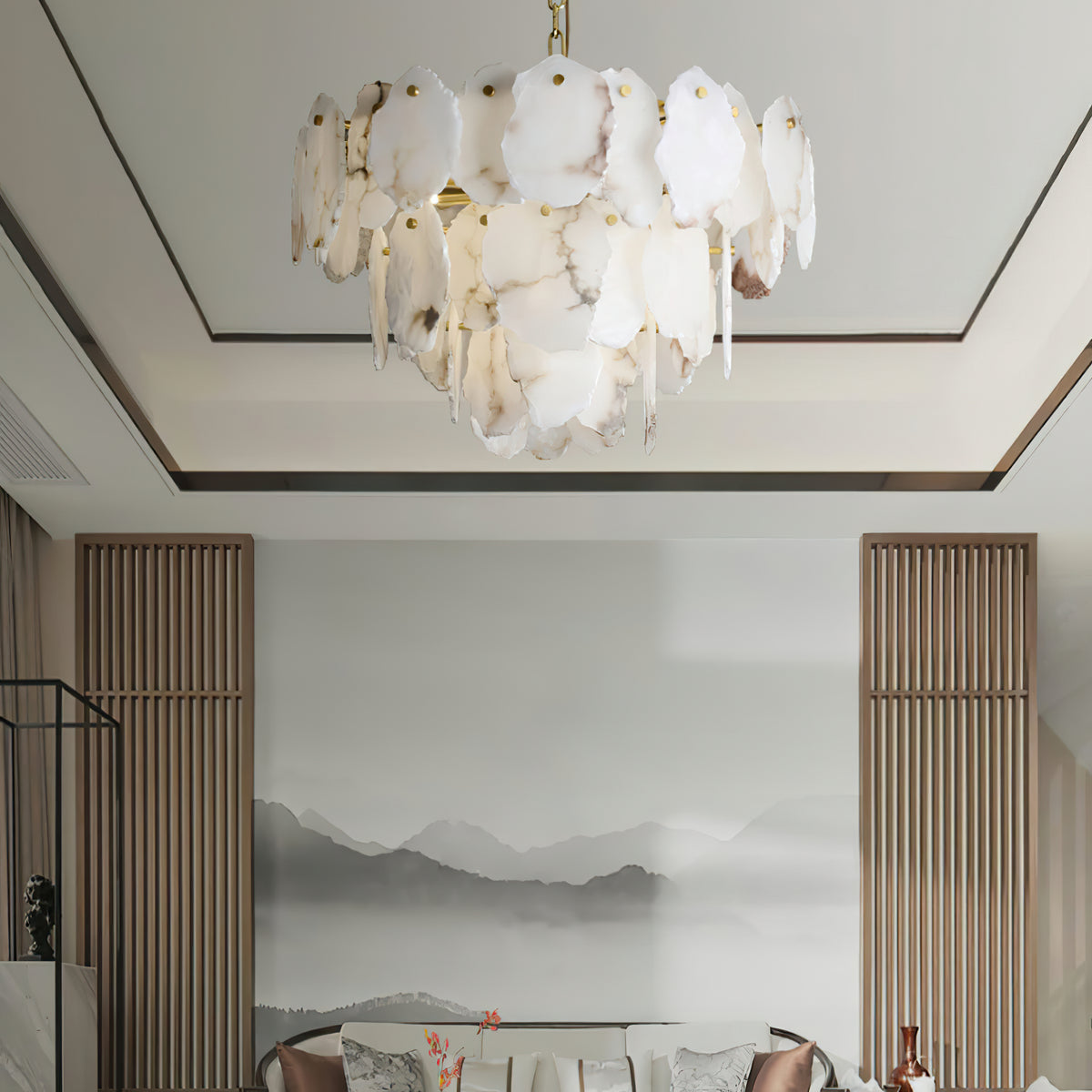 Gloire Luxury Alabaster Chandelier - view 8 | Liootrlamp