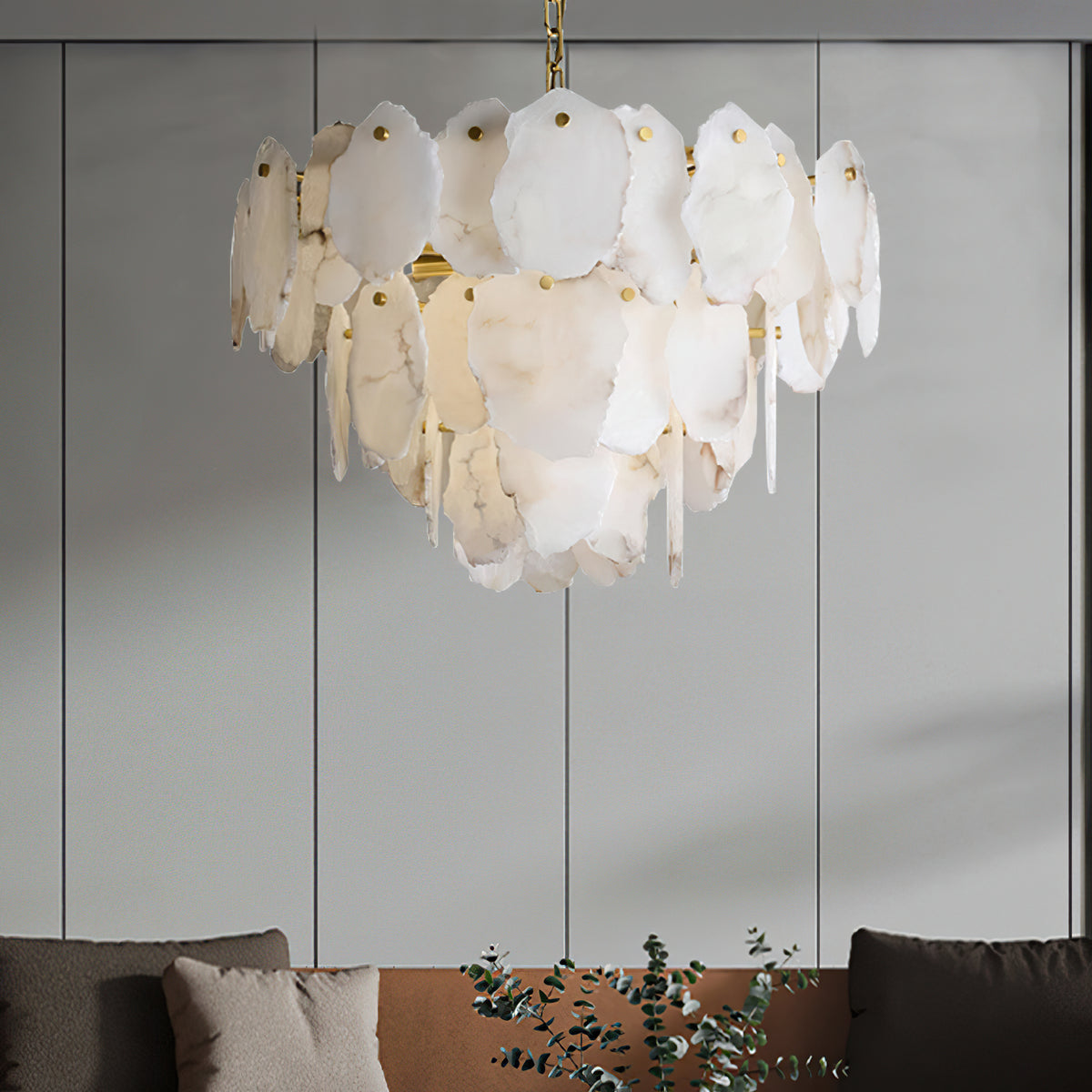 Gloire Luxury Alabaster Chandelier - view 4 | Liootrlamp
