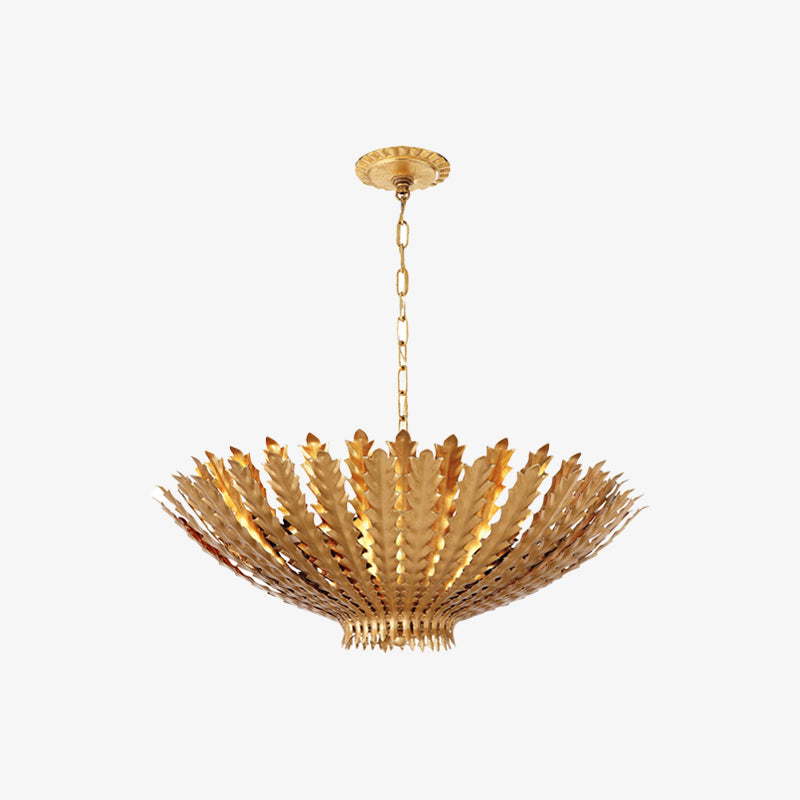 Layered Iron Leaf Art Chandelier