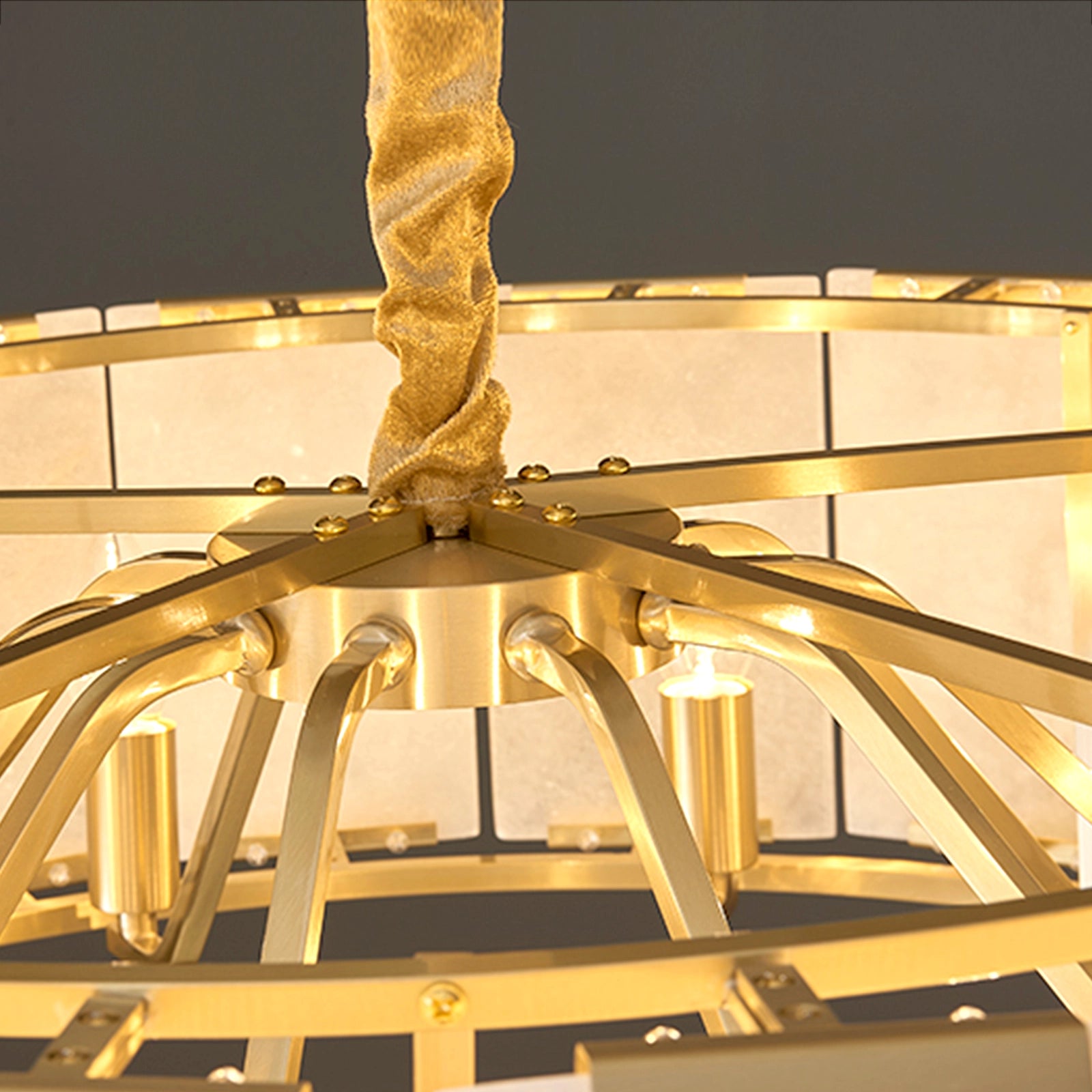 Harlow Calcite Round Alabaster Chandelier