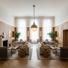 Industrial Riveted Metal Band Globe Pendant Light