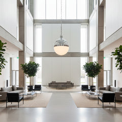 Industrial Riveted Metal Band Globe Pendant Light