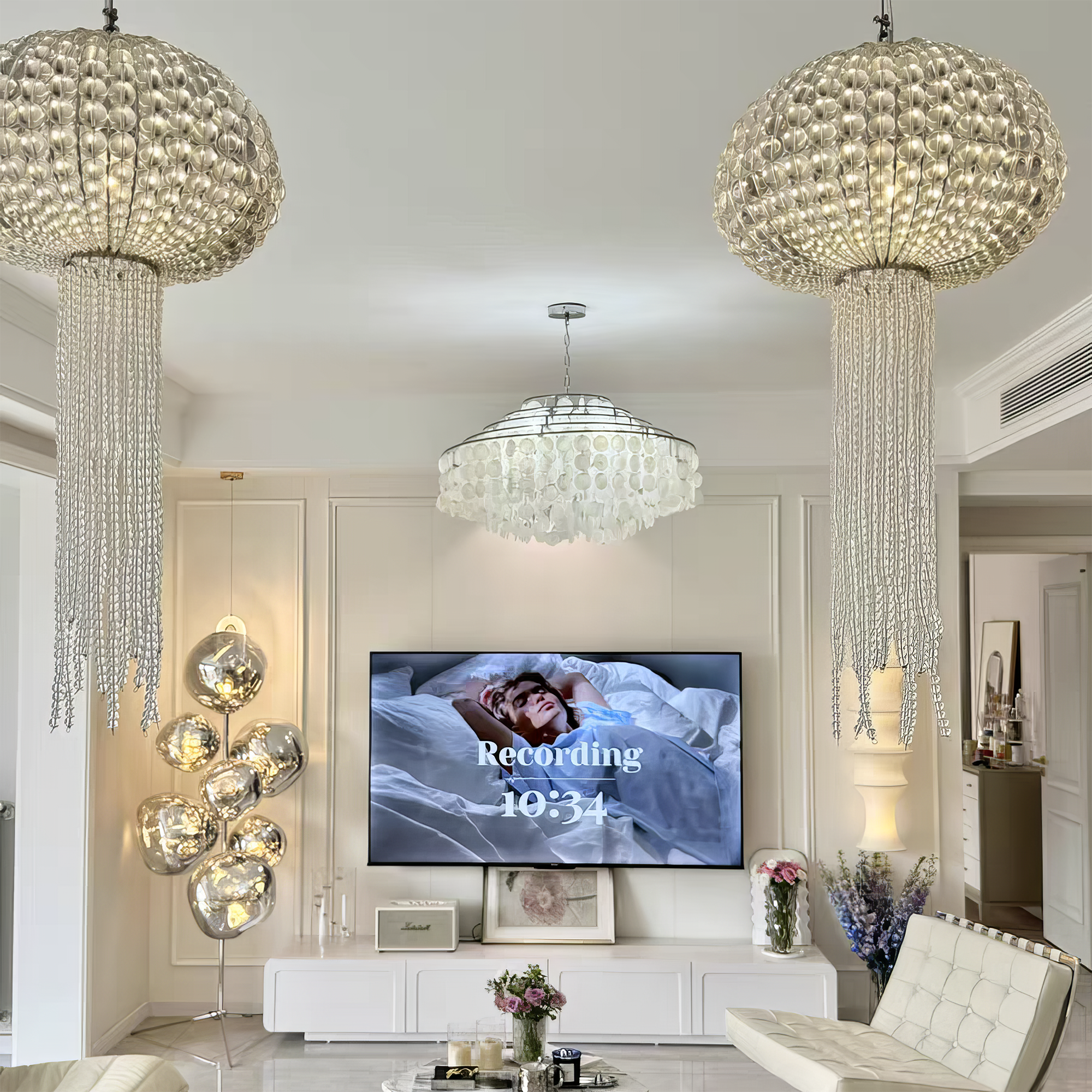 Jellyfish Art Deco Crystal Chandelier