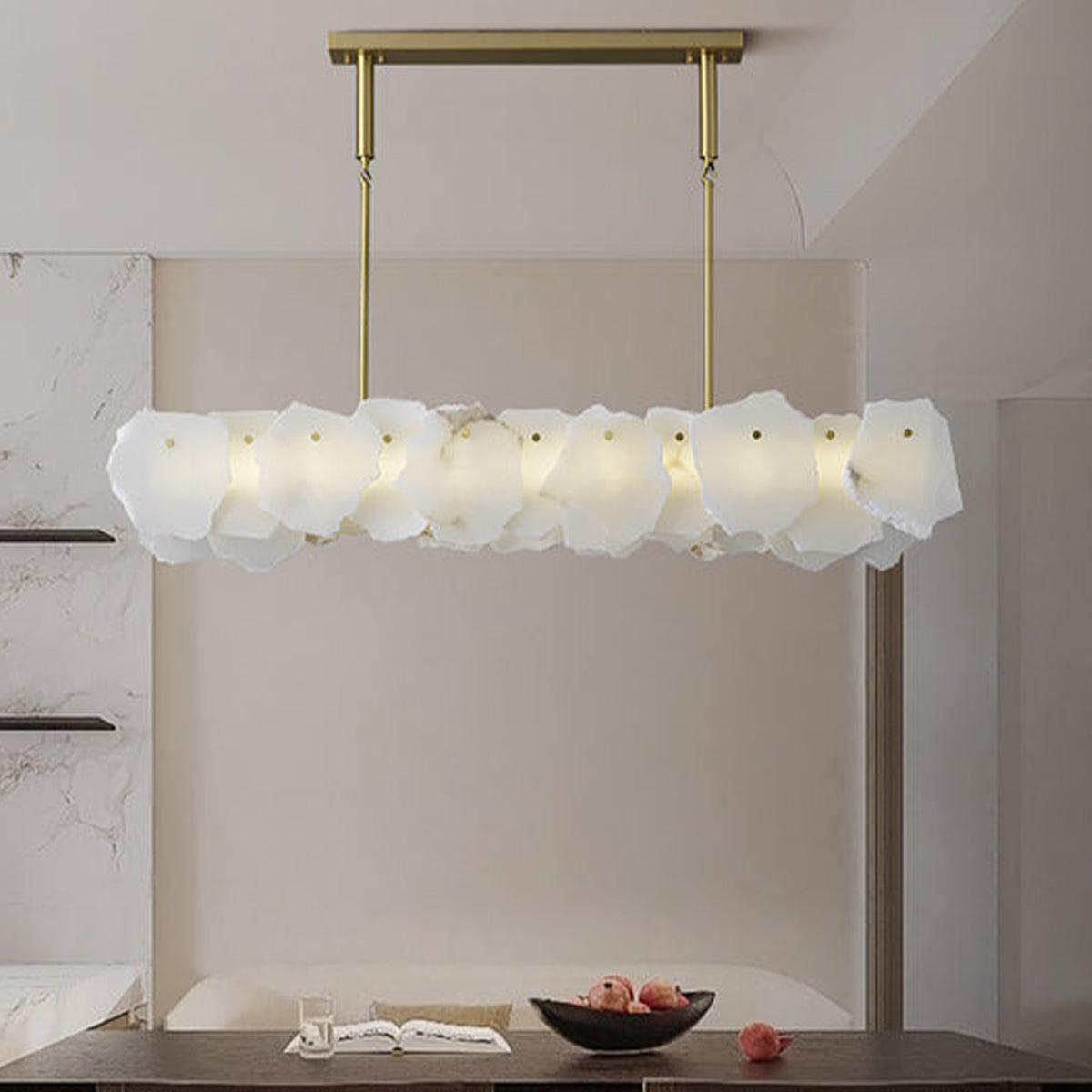 Linear Magari Irregular Alabaster Chandelier - view 6 | Liootrlamp