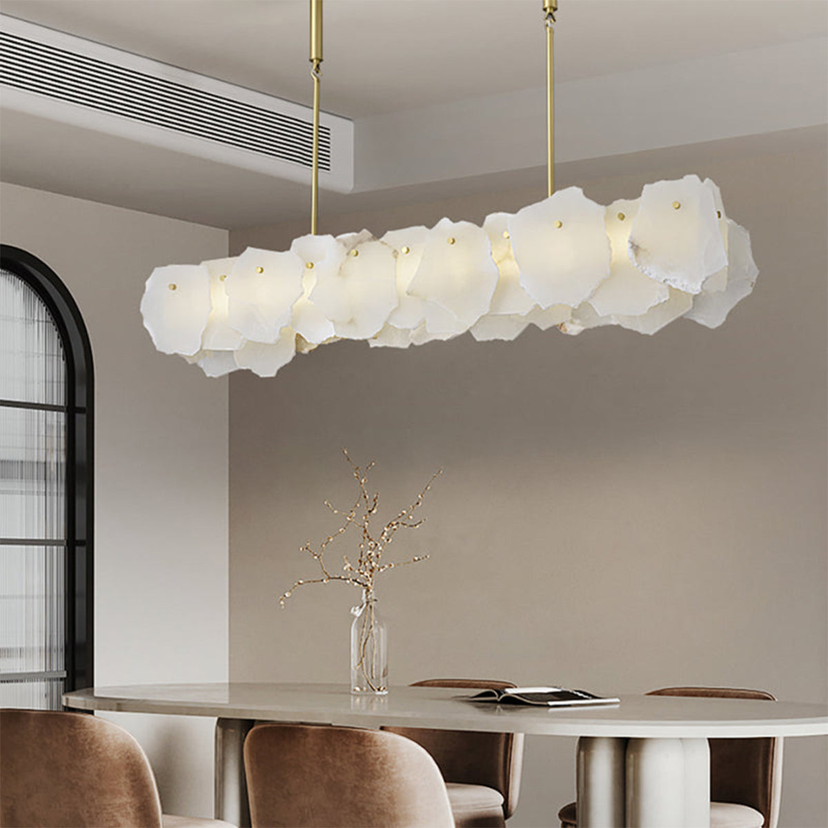 Linear Magari Irregular Alabaster Chandelier - view 5 | Liootrlamp