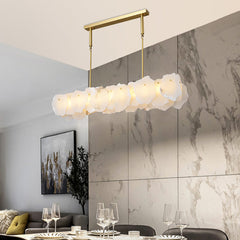 Linear Magari Irregular Alabaster Chandelier