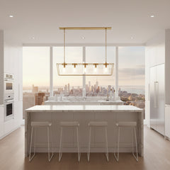 Linear Glass Cylinder Chandelier