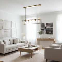 Linear Glass Cylinder Chandelier