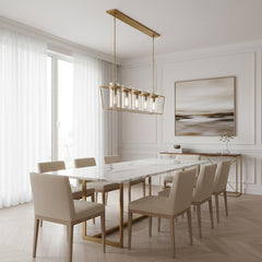 Linear Glass Cylinder Chandelier