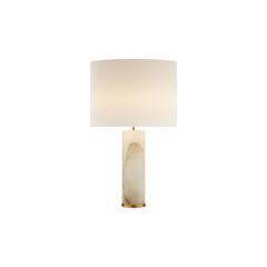 Brass Alabaster Column Table Lamp