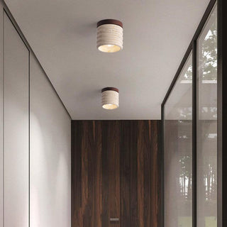 Marble Semi Flush Cylindrical Ceiling Light