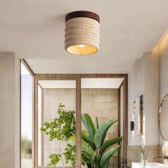 Marble Semi Flush Cylindrical Ceiling Light