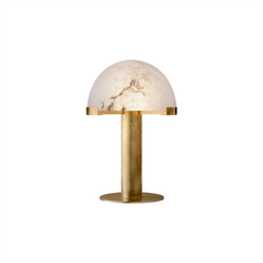 Modern Organic Stone and Brass Table Light