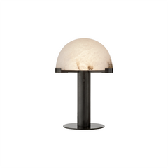Modern Organic Stone and Brass Table Light