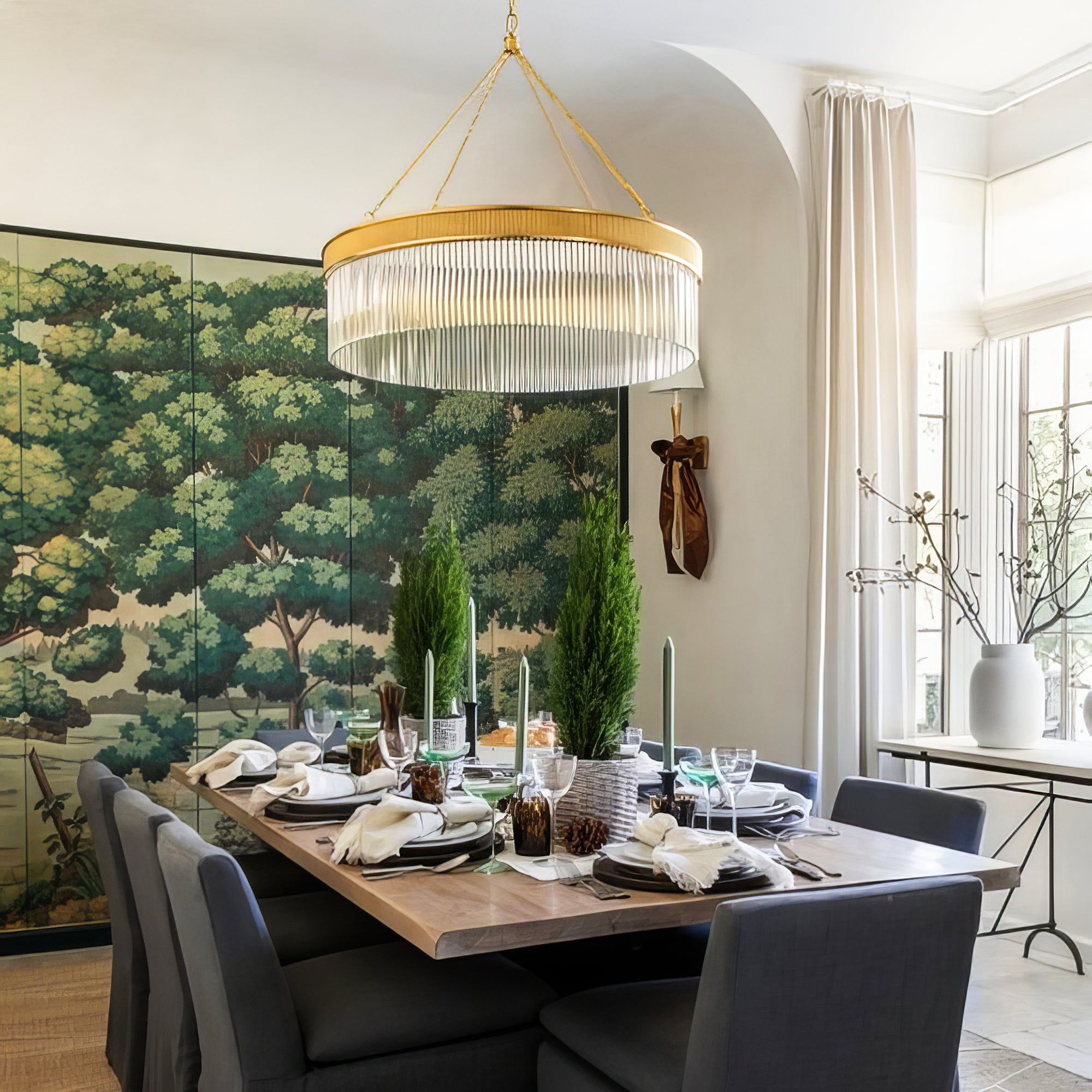 Menier Large Glass Ring Chandelier