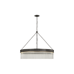 Large Glass Rod Ring Chandelier