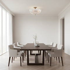 Mid-Century Glass and Metal Ceiling Light