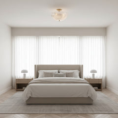 Mid-Century Glass and Metal Ceiling Light