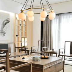 Miira Alabaster Brass Chandelier