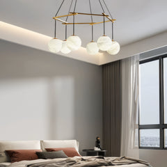 Miira Alabaster Brass Chandelier