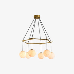 Miira Alabaster Brass Chandelier