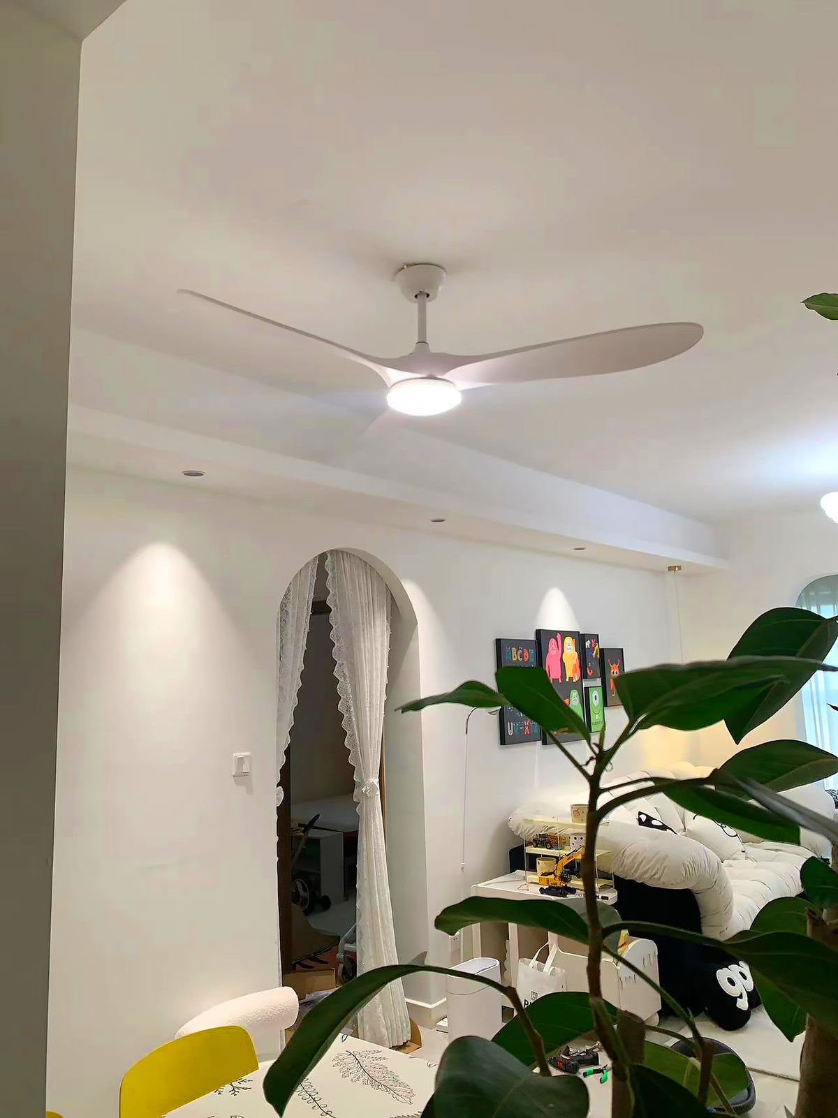 Modern ABS Ceiling Fan Light - view 4 | Liootrlamp