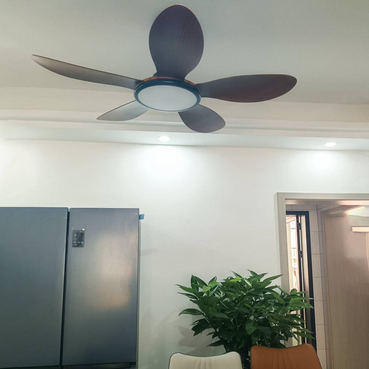 Modern Adjustable Ceiling Fan Light - view 4 | Liootrlamp