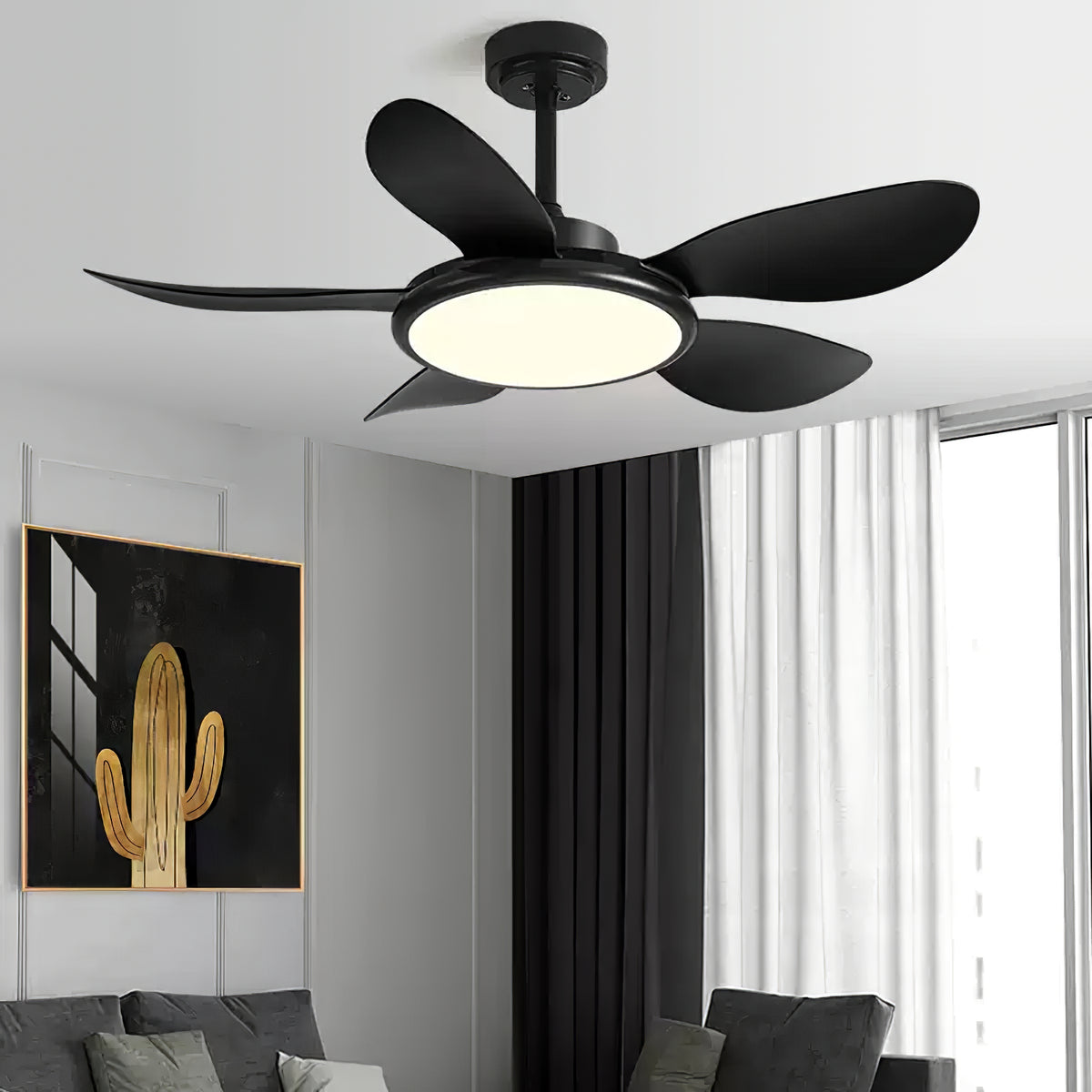 Modern Adjustable Ceiling Fan Light - view 8 | Liootrlamp
