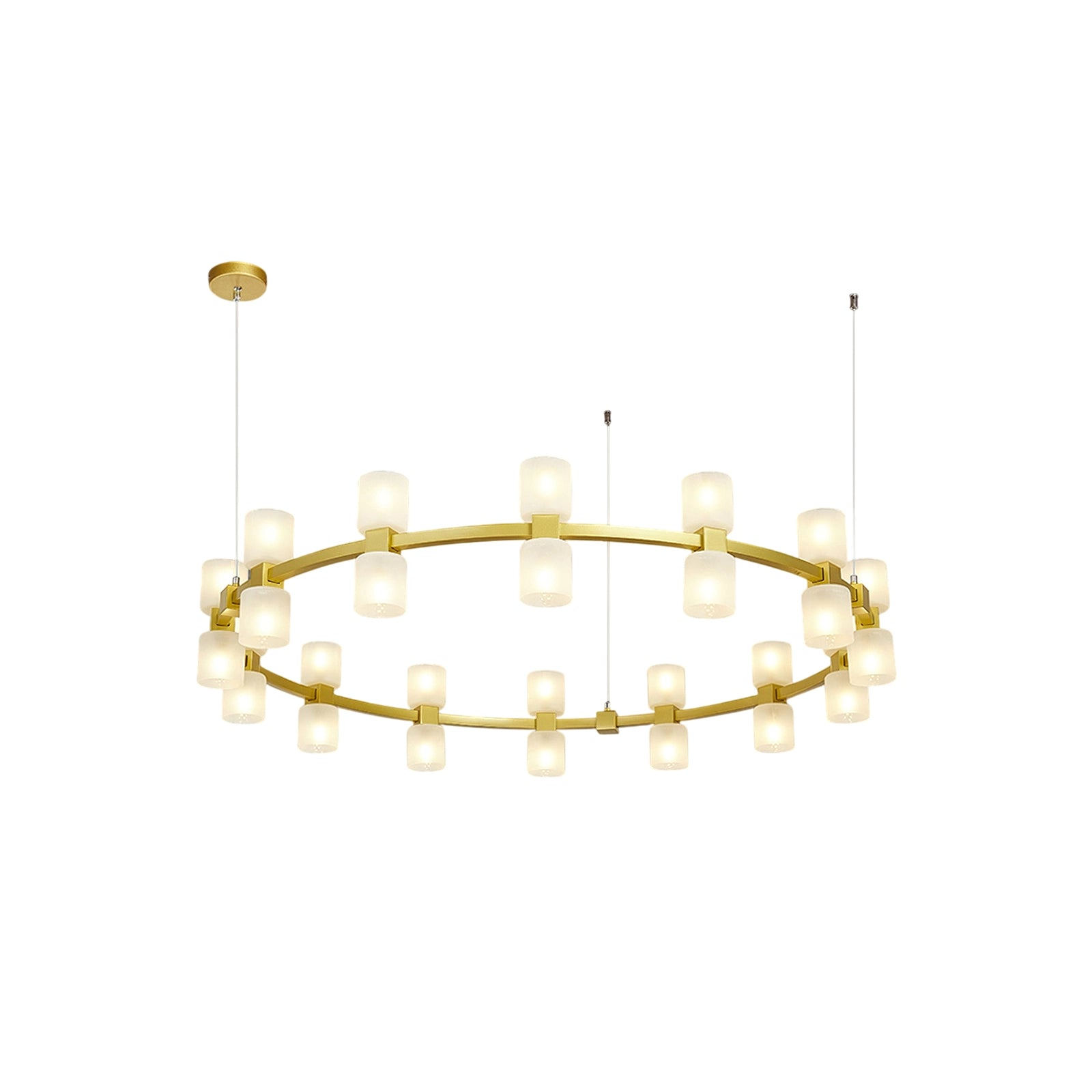 Modern Alabaster Round Chandelier